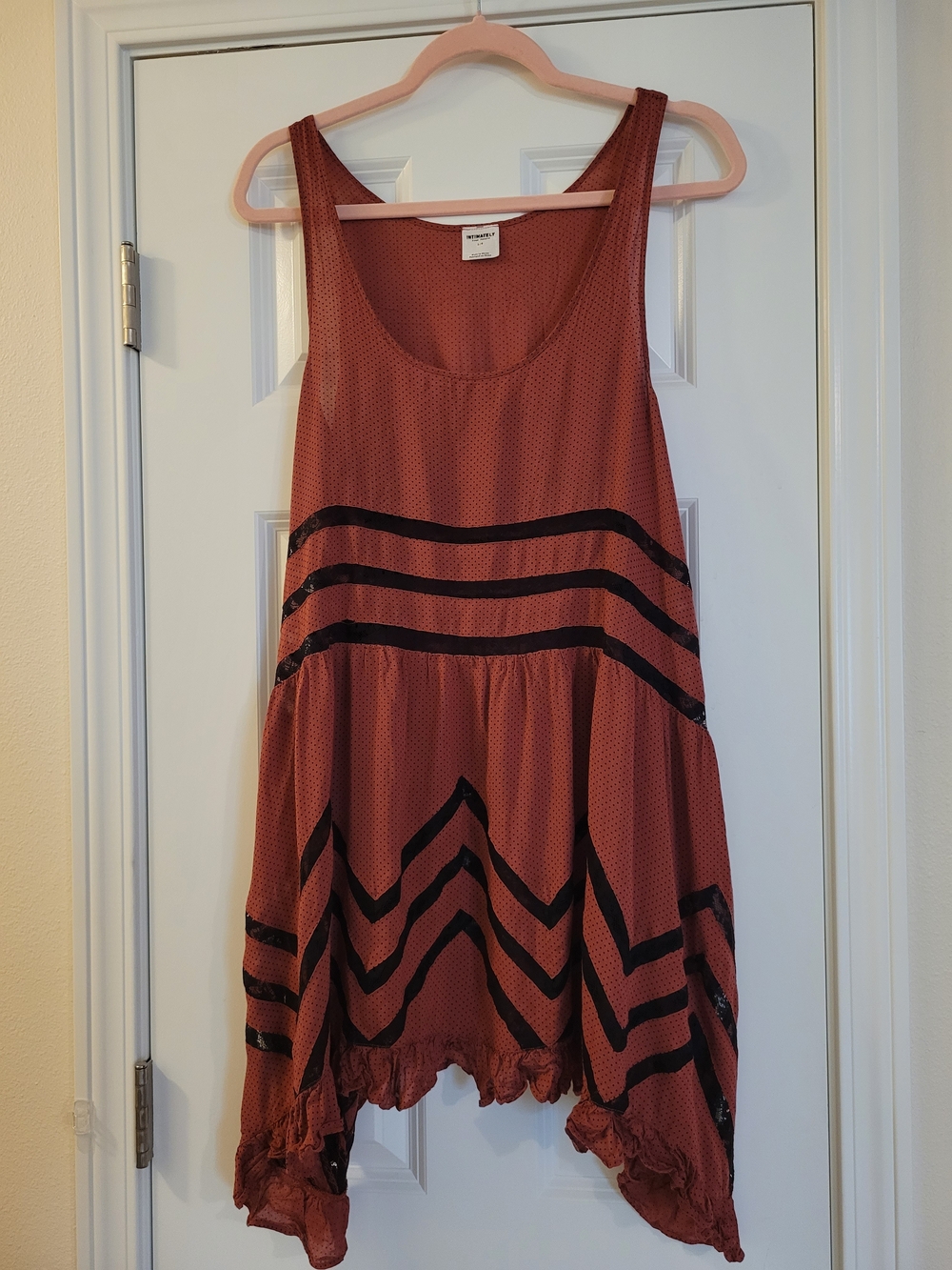 Free People Rust Red Slip with Black Dot Details - Picture 9 of 14
